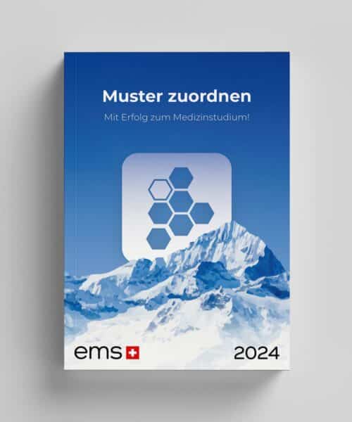 Muster zuordnen - Numerus Clausus Prüfungsvorbereitung 2024 - Medizinstudium Schweiz Auswahltest Buchcover - EMS Coaches